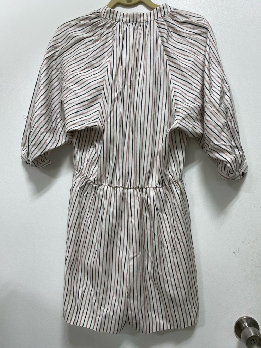 *no belt* Maje Cream Striped Romper - Picture 13 of 14